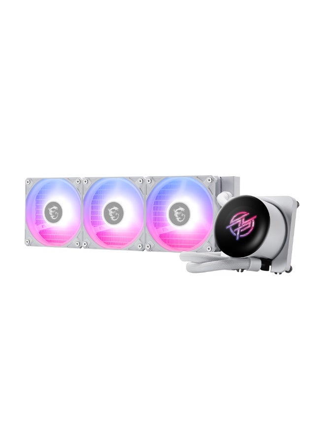 MSI MPG CORELIQUID P13 360mm AIO Liquid CPU Cooler – 2.1" IPS LCD Pump Display, ARGB Fans, 3400RPM Pump, 500–2050RPM Fans, Intel & AMD Compatible, 360mm Radiator, White | 306-7ZWGA21-L80 - Image 2